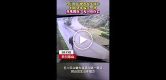 In China, people almost died during a landslide