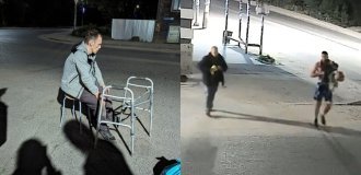 In Russia, two men robbed a disabled man, robbing him of food (4 photos + 2 videos)