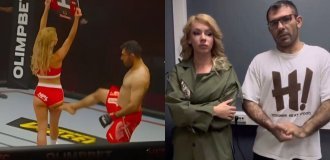 Iranian MMA fighter kicked a ring girl and paid (3 photos + 7 videos)