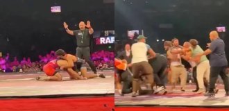 Боєць спровокував масову бійку після бою з греплінгу в США (2 фото + 1 відео)