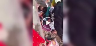 People miraculously survived after getting stuck in a narrow gap while a train rushed past