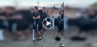 A mass brawl between women broke out at a festival.