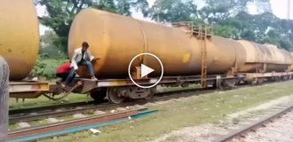 Young Indian hit by a train