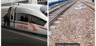 With the wind: a 17-year-old Russian clung to a Sapsan and sped off to St. Petersburg at a speed of 250 km/h (2 photos + 1 video)