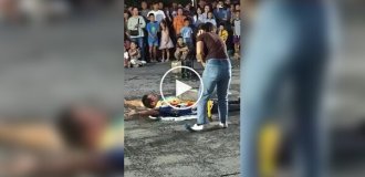 Death-defying stunt