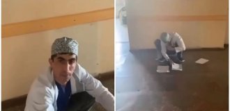 In Russia, a drunk doctor was filmed who couldn’t even stand straight (2 photos + 1 video)