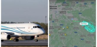 A Sukhoi Superjet 100 plane crashed in Russia (3 photos + 4 videos)