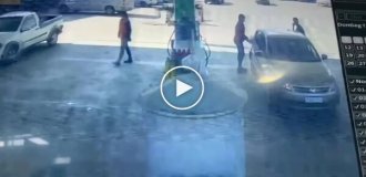 Бразилец напал на бывшую девушку на заправке