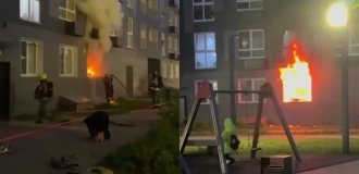 In Russia, a girl accidentally set fire to an apartment during an exorcism ritual (2 photos + 3 videos)