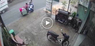 A man blocked a woman's path on the street—and received immediate retribution