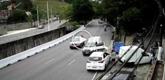 Погоня за грабителем, угнавшим фургон с молочной продукцией