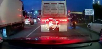 A massive accident at a toll booth in Colombia.