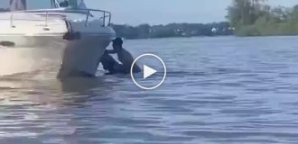 Almost drowned, but the guy is a real hero, he saved her