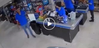 A woman tried to kill store employees after she was refused a purchase