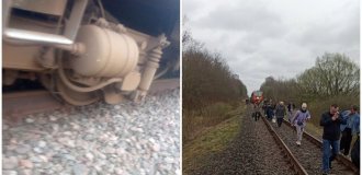 A Russian placed a gas cylinder on the rails out of envy of working people (3 photos)