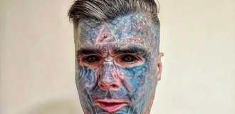 The most tattooed man in Britain is prohibited from removing some of them (3 photos)