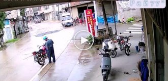 Two trucks were unable to pass each other on a narrow road