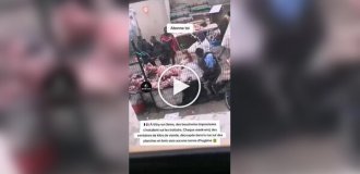 A street meat market in a Paris suburb