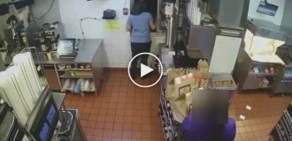 In the USA, a McDonalds employee shot at a customer's car