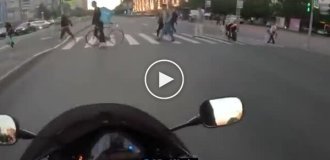 Eternal problems of motorcyclists and pedestrians