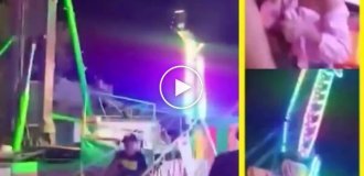 A man caught a girl who fell from an amusement park ride