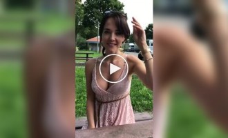 Cute girl shows off her charms