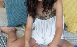 Dark-skinned beauty Karina Baru