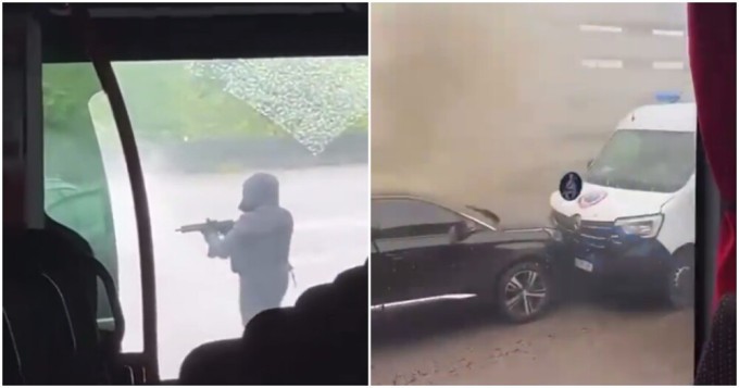 In France, a group of armed men attacked a prison convoy and freed a criminal (2 photos + 1 video)