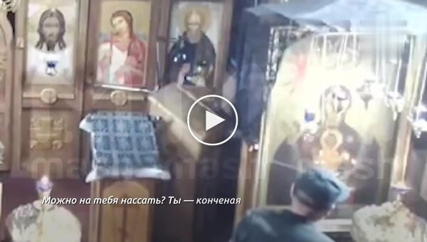 A drunk man broke an icon in a church