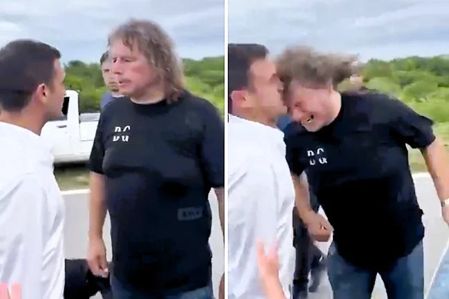 Аргентинскому конгрессмену сломали нос на въезде в город, пострадавший от наводнения (3 фото + 1 видео)