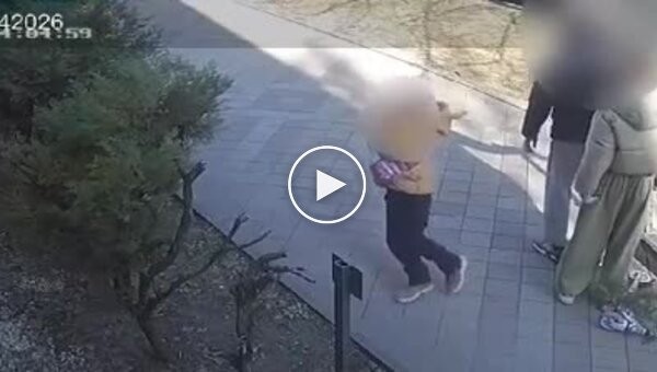 In Russia, a guy on an electric scooter hit a girl.