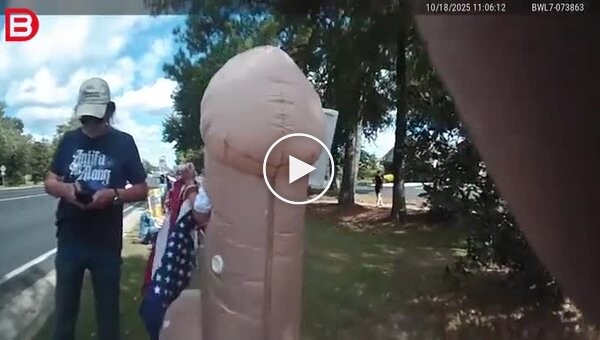 Женщина схлопотала арест за гигантский символ протеста