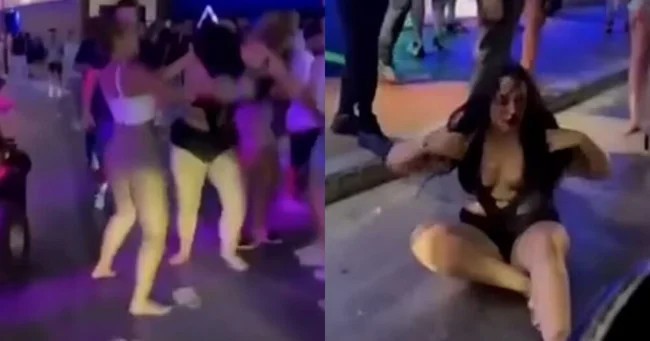 British women fought over a man in Crete (4 photos + 1 video)