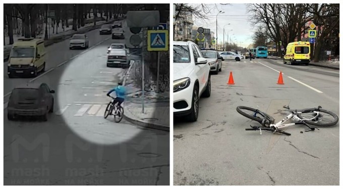 In St. Petersburg, a cyclist died after hitting the door of a car (2 photos + 1 video)