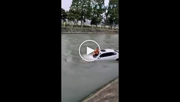 Rescue of a driver from a car that fell into a river