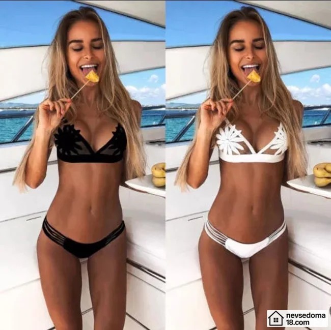 Tanned and beautiful girls in bikinis