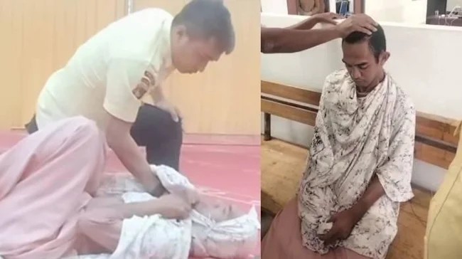 Мужчина,  переодевшийся в хиджаб, проник в женскую часть мечети  в Индонезии с целью подглядывания за женщинами (2 фото + 1  видео)
