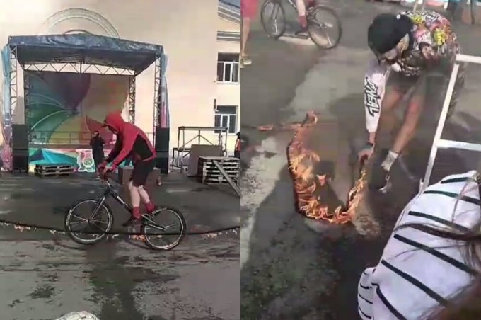 At a festival in the Sverdlovsk region, children were hit by a burning cable (2 photos + 2 videos)