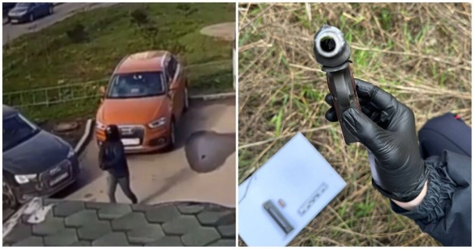 In Russia, a killer shot a local businessman (4 photos + 1 video)