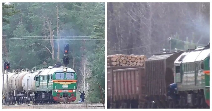 Belarusian drivers have learned to drain diesel from a diesel locomotive while moving (1 photo + 1 video)