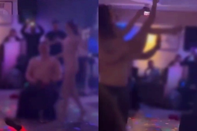 In Russia, a striptease dancer got into character and undressed completely (1 photo + 1 video)