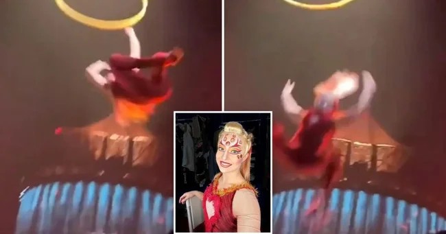 Cirque du Soleil artist fell from a height during a performance (6 photos + 1 video)