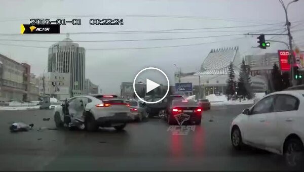 Car accident with a Porsche involved