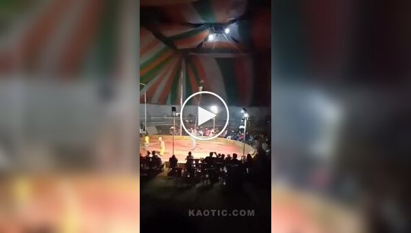 An acrobat in the circus.