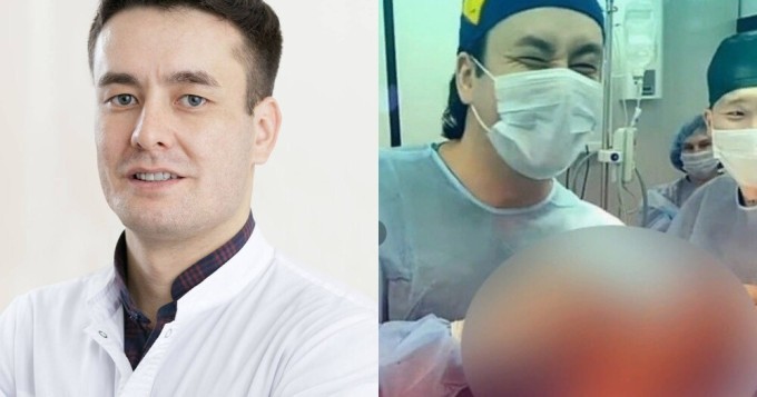 Romance + cynicism: a surgeon from Novosibirsk congratulated women from the operating room with a photo with a cut out heart (4 photos)