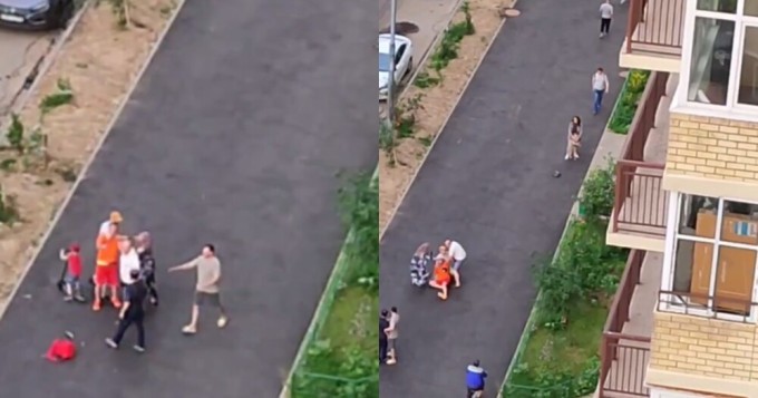 In Russia, a family attacked a man who reprimanded their child (3 photos + 3 videos)