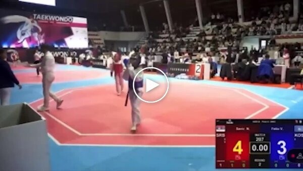 A coach from Kosovo hit his eight-year-old daughter after losing at the European Championship