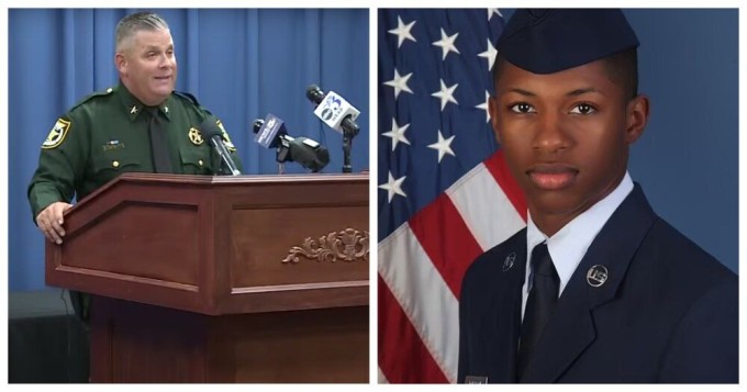 In the USA, a policeman mixed up the apartments and opened fire on an Air Force pilot (2 photos + 2 videos)