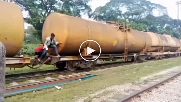 Young Indian hit by a train