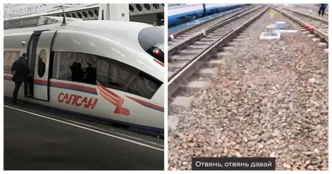 With the wind: a 17-year-old Russian clung to a Sapsan and sped off to St. Petersburg at a speed of 250 km/h (2 photos + 1 video)